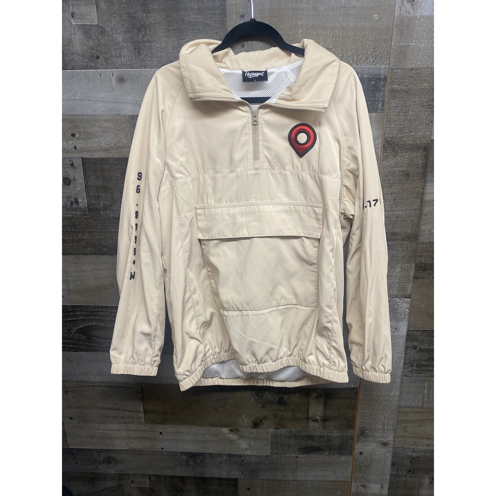 Represent Jacket SZ Large Beige 1/4 Zip Here‎ Is Holy Windbreaker